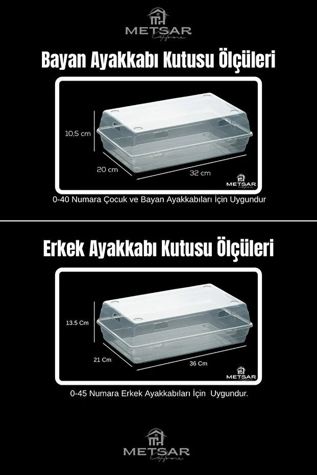 Set Şeffaf Ayakkabı Kutusu Erkek & Bayan– Ayakkabı Saklama Kutusu Düzenleyici Organizer